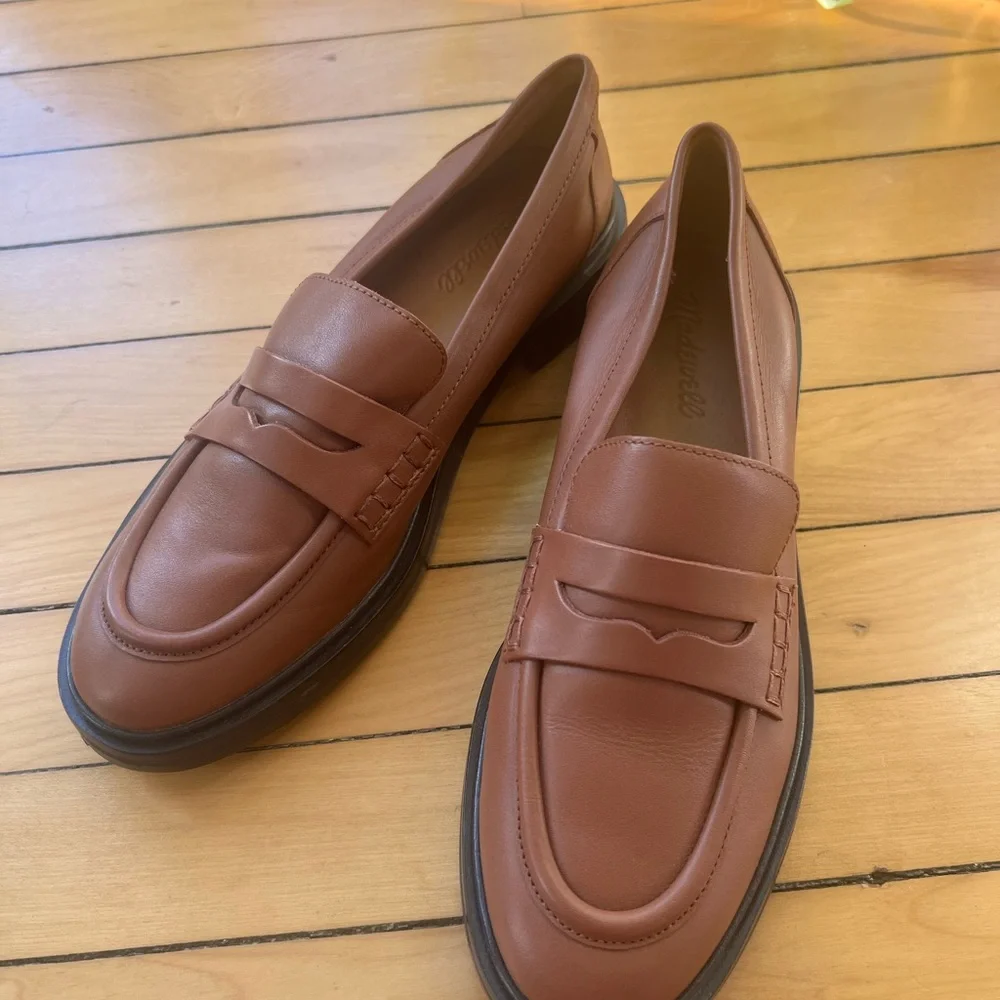 Madewell brown leather loafers - Picture 1 of 2